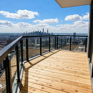 <span class=keywords><strong>Balustrade</strong></span> moderne en acier inoxydable sans cadre avec base en verre à faible teneur en <span class=keywords><strong>fer</strong></span> pour balcon d'hôtel et <span class=keywords><strong>terrasse</strong></span> sur le toit - Product Image 5