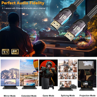 1m 1.5m 2m 3m 5m 7.5m 10m Ultra Haute Vitesse 48gbps Version 2.1 Résolution Dynamique HDR eARC 8k Câble HDMI
