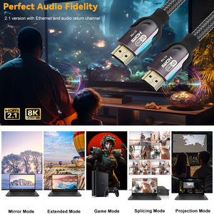 1m 1.5m 2m 3m 5m 7.5m 10m Ultra Haute Vitesse 48gbps Version 2.1 Résolution Dynamique HDR <span class=keywords><strong>eARC</strong></span> 8k Câble <span class=keywords><strong>HDMI</strong></span> - Product Image 5