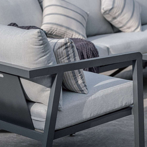 <span class=keywords><strong>Set</strong></span> di Divani Moderni per Esterni in Alluminio <span class=keywords><strong>Grigio</strong></span> Scuro con Seduta Profonda per Cortile, <span class=keywords><strong>Giardino</strong></span> e Hotel - Product Image 2