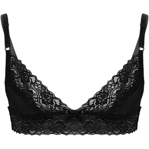 Soutien-gorge en dentelle florale pour hommes, Lingerie sans fil, vêtement masculin, en Stock