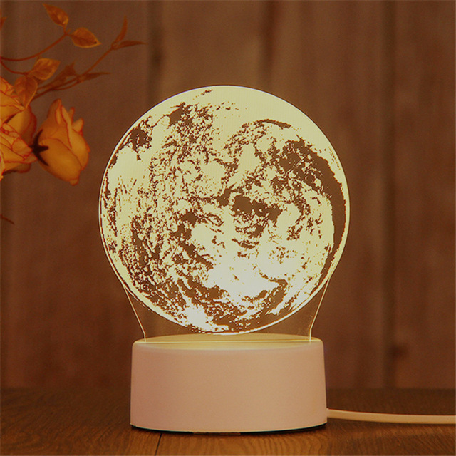 3D Illusion LED Lamp ABS Base Multi-Color Changing Touch Remote Control USB/Battery Powered Contemporary Night Light DIY
