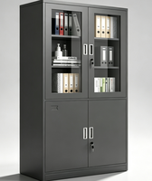 Armoire de rangement de documents moderne en acier inoxydable pour atelier, maison, bureau, armoire à dossiers verrouillable à 4 portes