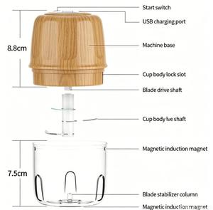 Mini Picadora de Alimentos Recargable, Picadora de Ajo Eléctrica Inalámbrica USB, Procesador de Alimentos Pequeño y Portátil para Comida de Bebé, Cocina y Camping - Product Image 3