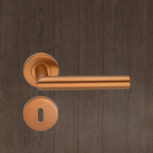 Customized Modern Stainless Steel Rose Gold Square Key Type Exterior Door Lever Lock for Apartment Doors with Easy Installation - Product Image 3