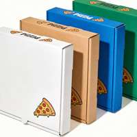 Boîte à pizza en papier kraft avec impression de logo personnalisée, dorure à chaud, emballage alimentaire écologique pour la livraison à emporter