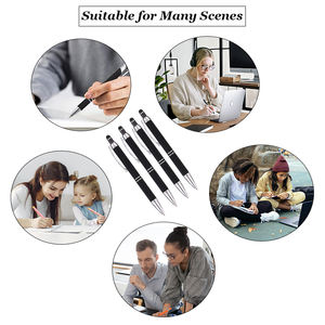 Regalos promocionales Multicolor Precio barato Aluminio Stylus Pen Metal Oficina Uso Bolígrafos retráctiles personalizados con logotipo - Product Image 4