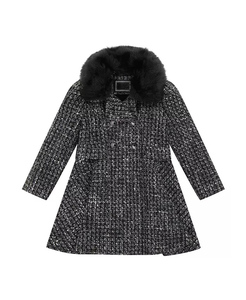 Cappotto da bambina a doppio petto completo rimovibile con collo in <span class=keywords><strong>pelliccia</strong></span> sintetica lavabile in fabbrica di Guangzhou - Product Image 2