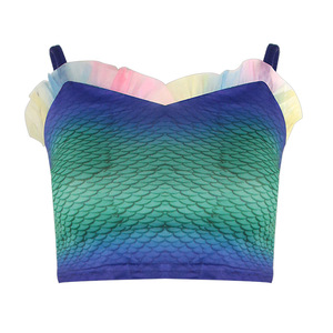 Maillot de bain sirène deux pièces avec queue pour filles, costume de bain d'été, tenue de jeu de rôle, taille 110 120 130 140 150 - Product Image 4