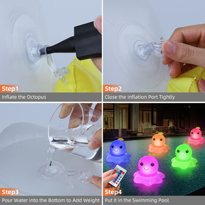 Açık parti süslemeleri ve iyilik için şişme ahtapot güneş LED havuz ışığı yüzer Glow - Product Image 6