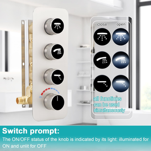 Keran mandi hujan ganda, Pancuran Air hujan ganda Set 10 + 6 fungsi pasang di langit-langit genggam Volume nikel dapat disesuaikan semua fungsi mandi - Product Image 3