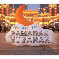Décoration géante gonflable Lune/Nuage du Ramadan « Ramadan Mubarak » – Accessoire pour promotion de festival/événement de mosquée/fête islamique/fête à thème