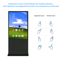 Kiosque numérique interactif à écran tactile LCD 4K de 55 pouces sur pied, affichage publicitaire Android pour hôtel, centre commercial
