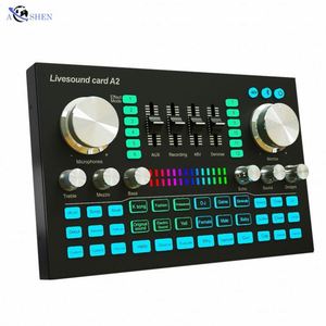 Tarjeta de Sonido USB A2 al por Mayor, Mezclador de Audio Externo, para Transmisión en Vivo desde Teléfonos Inteligentes y Tabletas, con Interfaz BT - Product Image 4
