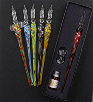 Ensemble de stylos plume en verre Pyrex EACAJESS, calligraphie, signature en cristal, écriture, pour étudiants et bureau, logo personnalisé disponible, pointe de 1,2 mm