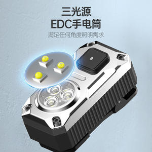 Lampe de poche LED rechargeable en acier inoxydable pour la randonnée en plein air, haute luminosité, clip magnétique, mini lampe portable - Product Image 2