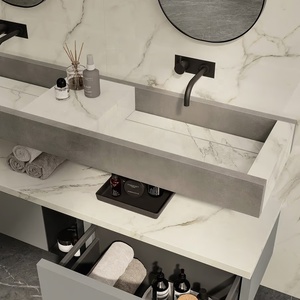 Custom Plan Vasque Doble <span class=keywords><strong>Lavabo</strong></span> Vaniti <span class=keywords><strong>Mueble</strong></span> de Baño Diseño Minimalista - Product Image 6