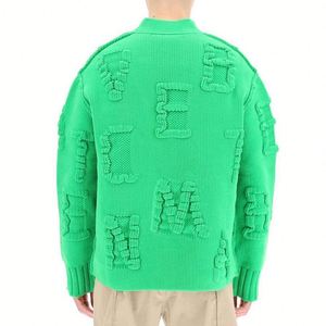 Pull-over en relief personnalisé pour hommes, Pull d'hiver jacquard à manches longues et col rond - Product Image 4
