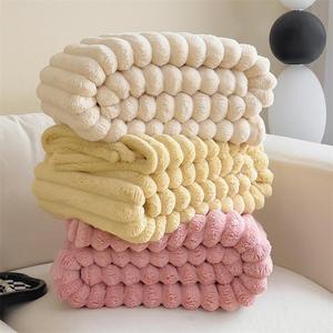 Rắn màu siêu vua nữ hoàng Kích thước flannel lông cừu như siêu dày Sherpa chăn san hô nhung dày mùa đông ấm chăn - Product Image 1
