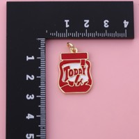 Pendentif breloque en forme de pot émaillé plaqué or 18 carats, en laiton découpé en forme de lettre, accessoire pour la fabrication de bijoux
