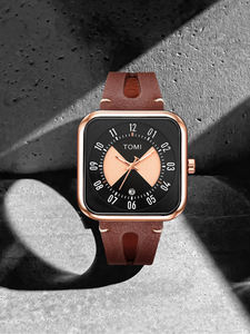 Reloj de Pulsera TOMI T094 para Hombre, Movimiento de Cuarzo, Diseño Simple, Forma Cuadrada de Lujo, Fecha Automática, Correa de Cuero, Gran Venta - Product Image 2