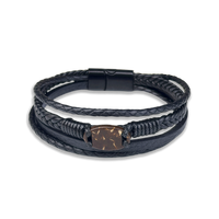 Bracelet RFID Bracelet en cuir de coquille de noix de coco boucle magnétique verset biblique quotidien 13.56MHZ Bible complète Bracelet OEM/ODM NFC