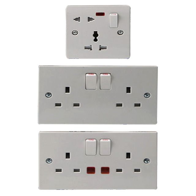 Factory Wholesale Series British Style Socket Multifunctional Socket With Warning Light Wall Switch&Socket
