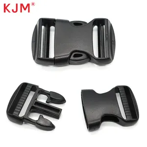 KJM 20mm 25mm 30mm 38mm Bag Backpack Adjust Plastic Pom Quick Release Slide Buckle Custom Logo Belt Buckles