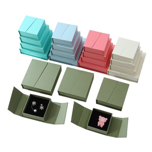 High Quality Square Pattern Gift Packaging Folio Box for Necklaces Bracelets <b>Rings</b>-Paper Jewelry <b>Storage</b> Solution - Product Image 2