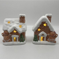 Ornement de Noël lumineux en céramique, style européen, fait main, mignon et créatif, pour vitrine de maison, directement de l'usine, pour l'exportation.