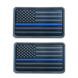 PVCパッチ製造機 カスタムロゴ 薄い青線 米国 アメリカ国旗 ラバーPVCパッチ - Product Image 1