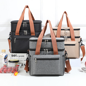 Large Capacity Double Layer, Simple Design Cross Insulation Lunch Bag Durable Polyester for Outdoor Camping Picnics Cooler Bag/ - Product Image 1