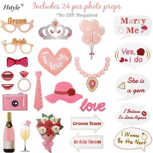 พร็อพถ่ายรูปเจ้าสาวสีชมพูสำหรับตกแต่งงานแต่งงาน,พร็อพถ่ายรูปเจ้าสาวเจ้าสาวในทีมปาร์ตี้ปริญญาตรีพร็อพถ่ายรูปสีชมพูสำหรับงานแต่งงานงานปาร์ตี้ HS207 - Product Image 4