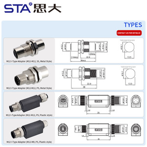 Stecker M12 Buchse M8 2 3 4 5 6 8 Pins Adapter I Form B D Codierung stecker Splitter Wasserdichter IP67-Stecker - Product Image 5