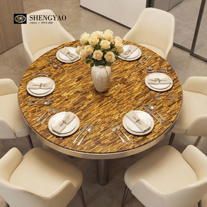 Set di Tavoli da Pranzo in Pietra Naturale di Lusso Personalizzati con Occhio di Tigre Giallo <span class=keywords><strong>per</strong></span> Ristoranti, Ville e Case - Product Image 4