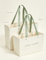 Sac fourre-tout en papier biodégradable écologique grande capacité, durable, avec poignée en sangle, matériaux recyclés, boîte cadeau personnalisée pour les collations