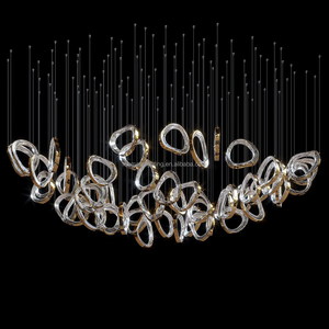 Lámpara colgante de cristal personalizada moderna para Villa, hogar, sala de estar, dormitorio, escalera, vestíbulo de hotel, recepción, candelabros LED de cristal - Product Image 2