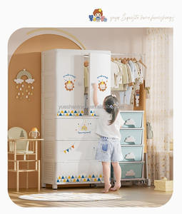 Großhandel China Factory Doppeltür Kinder Lagers chrank Baby Schrank Schlafzimmer möbel Kunststoff Baby Kleider schrank - Product Image 6