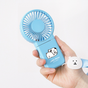 Mini ventilateur de bureau Joke Bear and Friends, ventilateur personnel portable pliable avec un design de dessin animé mignon, rechargeable par USB pour la maison et le bureau - Product Image 3