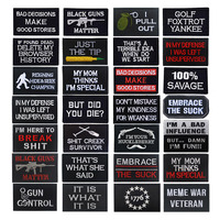 En gros, Patchs lettres brodés à coudre pour vêtements, sacs, chapeaux, appliques DIY en anglais, bord noir, points de couture renforcés, avec fermeture auto-agrippante
