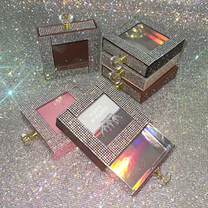 Boîtes à <span class=keywords><strong>cils</strong></span> en diamant de luxe, logo personnalisé, étui à <span class=keywords><strong>cils</strong></span> magnétique, marque privée, strass, boîte d'emballage vide pour <span class=keywords><strong>cils</strong></span> avec paillettes - Product Image 2