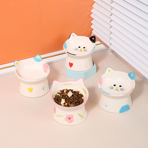 Comedero de Cerámica para Gatos Mystic Arts con Soporte Inclinado para el Cuello, Comedero Alto para Gatos con Bonito Diseño Pintado, Comedero Multifuncional para Mascotas - Product Image 3