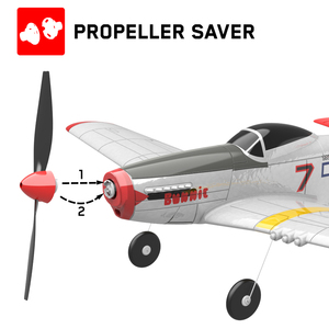 Avions RC en mousse EPP <span class=keywords><strong>P51D</strong></span> 400 mm 4 canaux RTF avec télécommande et batteries - Portée de 300 m pour adultes et enfants, cadeaux d'extérieur - Product Image 6