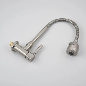 モダンシングルハンドルサテンニッケルキッチン蛇口カエル水平回転ヘッドセラミックバルブコアシングルホールコールドディッシュ洗面台 - Product Image 2