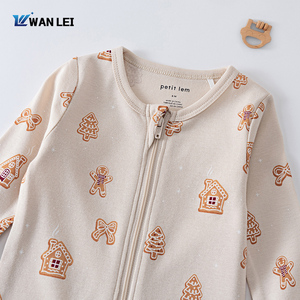Pyjamas pour bébé personnalisés avec logo OEM, vêtements de nuit tricotés à manches longues, combinaison douce pour nourrissons, fabricant en gros de barboteuses - Product Image 2