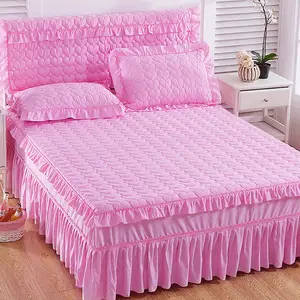 Chắp Vá 3D Duvet Cover Màu Hồng Thổ Nhĩ Kỳ Trải Giường Khách Sạn Bộ Đồ Giường Đặt Giường Thêu