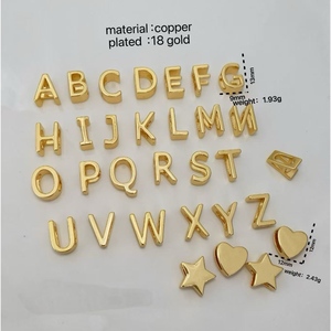 Jinyuan Fashion Wholesale Brass 18K Gold Plated Zircon Alphabet Initial Letters <strong>Charms</strong> for DIY Bracelet Necklace Making - Product Image 6