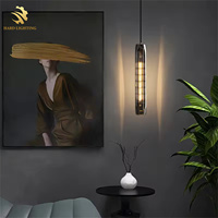 Colgante de Interior de diseño simple decorativo para el hogar moderno, lámpara colgante de cristal de humo de latón Antracita