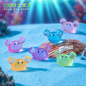 Micro-paysage lumineux Weij, <span class=keywords><strong>petit</strong></span> crabe <span class=keywords><strong>rond</strong></span> mignon, granulés, bricolage, décoration de paysage de réservoir de poissons marins, accessoires de bureau - Product Image 4