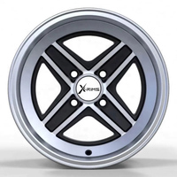 Jantes X-RIMS 4x98 13 pouces pour voitures particulières, en alliage d'aluminium noir usiné, pour jantes de 13 pouces à 4 trous
